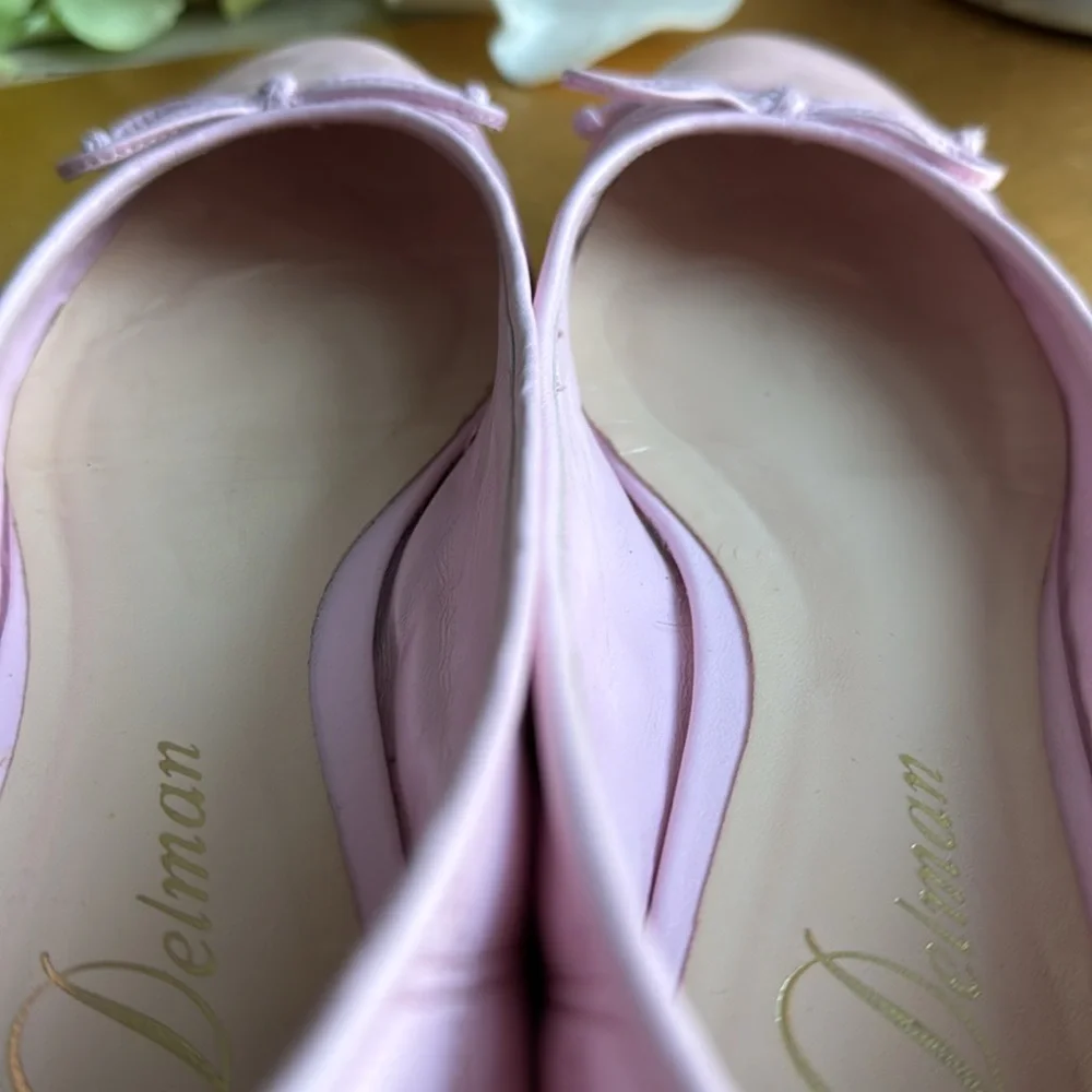 Delman Willa Quilted Ballet Flat in Pink Leather - Picture 10 of 16